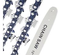 Set di 3 catene per sega da 30 cm, 3/8" LP 1,1 mm, 44 TG, compatibili con Stihl MS194T MSE170C MS162 3 pezzi (3/8" LP 0.043" 44TG 12" X3)
