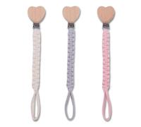 Set di 3 catenelle per ciuccio, in cotone, con clip anti-goccia, per unisex, bavaglini