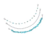 Set di 3 catenine per cappelli con pietre turchesi rimovibili, ciondoli per amanti degli accessori alla moda e abiti eleganti