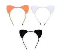 Set di 3 cerchietti colorati con orecchie di animali, per ragazze e bambini, accessori per capelli in morbido tessuto, regalo di compleanno, decorazione leggera per capelli