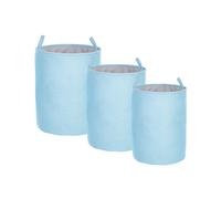 Set di 3 ceste cotone celeste e grigio ARCHA