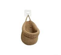 Set di 3 cestini da appendere alla parete, stile bohémien, in tessuto, multiuso, per decorare l'ingresso o la camera da letto (piccolo)