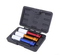 Set di 3 chiavi a bussola da 1/2 per la rimozione delle ruote dell'auto, con design a parete sottile e manicotti protettivi codificati a colori, dimensioni 17 mm, 19 mm, 21 mm (B)