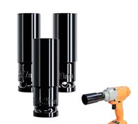 Set di 3 chiavi a bussola esagonali da 17 mm, 19 mm, 21 mm, per chiavi elettriche e chiavi - per acciaio HSS, attacco da 1/2", trattato termicamente e resistente alla ruggine, lunghezza 78 mm