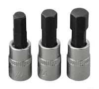Set di 3 chiavi a bussola esagonali da 35,5 cm con attacco H3, H4, H5, H6, H7, H8, ideali per uso domestico e professionale (H6, H7, H8)