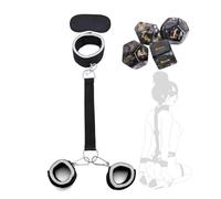 Set di 3 cinturini di sostegno per polsi e collo per yoga, materiale in nylon nero, accessorio per yoga