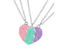 Set di 3 ciondoli a forma di cuore elegante per esprimere emozioni tra le amiche femminili alla moda