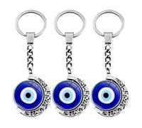 Set di 3 ciondoli a forma di occhio malvagio per borsa, con occhi di protezione della pace, doppio lato, girevoli, come regalo per feste e compleanni, bambini, ragazze, donne, insegnanti, studenti