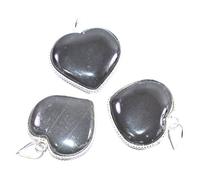 Set di 3 ciondoli in tormalina nera a forma di cuore, per Reiki, chakra, guarigione, yoga, meditazione, idea regalo -B07CJMTSDN