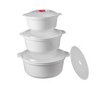 Set di 3 Ciotole Adatte Al Microonde con Coperchio, per Fiocchi D'avena,