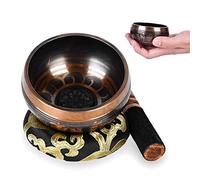Set di 3 ciotole tibetane da meditazione: set di 3 ciotole tibetane con ciotola e cuscino in seta e mazzuolo, set di meditazione per meditazione, yoga, chakra, regali di meditazione