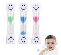 Set di 3 clessidre per bambini da 3 minuti - timer per lavarsi i denti - clessidra educativa in PVC e vetro borosilicato - minuteria colorata blu e rosa - gioco divertente per l’igiene orale dei bambi