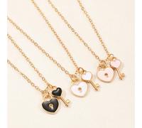 Set di 3 collane con ciondolo a forma di goccia d'olio, cuore e chiave, regalo per amici, per bambini ATTENZIONE: PERICOLO DI SOFFOCAMENTO-Pezzi piccoli, non per bambini sotto i 3 anni.Tagli UnicaLega