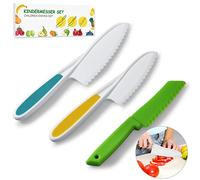 Set di 3 coltelli da cucina per bambini, di sicurezza, per tagliare frutta o verdura, regalo perfetto per la notte del vino, compleanno, per bambini dai 3 anni in su