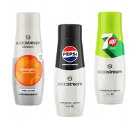 Set di 3 concentrati d'acqua Sodastream Orange Zero + Pepsi Max + 7up gratis