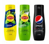Set di 3 concentrati Lipton Limone, Verde e Pepsi Max per SodaStream