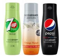 Set di 3 concentrati SodaStream: 7UpFREE + Arancia-Mango + PepsiMax
