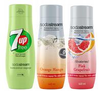 Set di 3 concentrati SodaStream: 7UpFREE + Arancia-Mango + Pompelmo