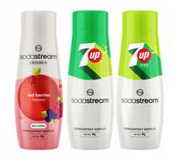 Set di 3 concentrati Sodastream: Frutti di Bosco + 7UP + 7UP Free Senza Zucchero