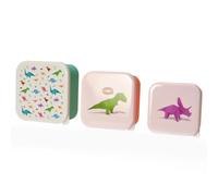 Set di 3 contenitori con motivo dinosauri, per colazione, per bambini e ragazzi (scuola/asilo)