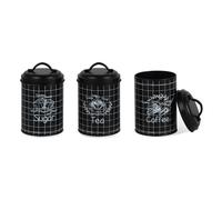 Set di 3 Contenitori in metallo Contenitore da cucina per zucchero caffè o tè