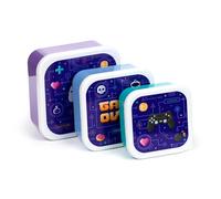Set di 3 Contenitori per Alimenti M/L/XL Impilabili - Game Over - Schiscetta Porta Pranzo