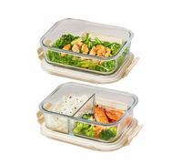 Set di 3 contenitori per alimenti, senza BPA, 800/1050/1100 ml, riutilizzabili, lavabili in lavastoviglie, impilabili e impilabili, ideali per frigorifero e congelatore