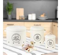 Set di 3 contenitori per patate, cipolle, contenitori per cucina, barattoli,