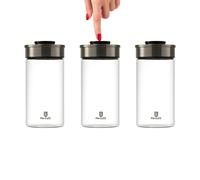 Set Di 3 Contenitori Sottovuoto In Vetro 1950ML Con Coperchi Sottovuoto Ermetici