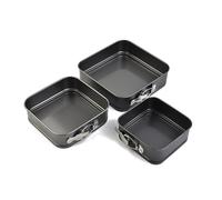 Set di 3 Contenitori Torte Quadrati con Rivestimento Antiaderente Perfetto per C