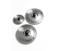 Set di 3 coperchi per pentola universale in acciaio inox 16/18/20 - 22/24/26 - 28/30/32 cm - Coperchio per pentola universale - Coperchi per pentole e padelle - Coperchio resistente antiproiezione