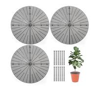 Set di 3 coperture per vasi da fiori grandi nere, vasi in plastica tagliabili e protettori per piante che impediscono agli animali e ai bambini di danneggiare le piante (Ø 52 cm)