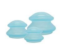 Set di 3 coppettazioni in silicone per massaggio del corpo delle spalle, del braccio, blu