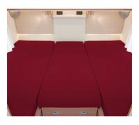 Set di 3 coprimAterassi Bettwaren-Shop per letti posteriori colore rosso vino