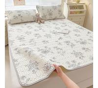 Set di 3 coprimaterassi rinfrescanti, lavabile, in seta di ghiaccio, coprimaterasso estivo rinfrescante con federa, morbido cuscinetto di ghiaccio traspirante per dormitorio per uso studentesco