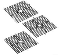 Set di 3 coprivasi quadrati per interni ed esterni, in materiale plastico con lunghezza laterale di 30 cm, adatti per coprire il terreno in vasi da fiori (nero)