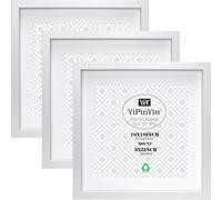 Set di 3 cornici per foto bianche da 20x25 cm, con doppio supporto visualizzato, cornice portafoto Oxford Garllery 25x25 cm, 3 set elegante cornice per foto per montaggio a parete e scrivania