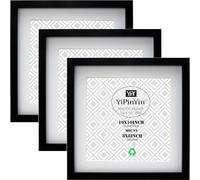 Set di 3 cornici per foto nere da 20 x 25 cm, con doppio supporto visualizzato, 20 x 20 cm, cornice portafoto Oxford Garllery 25 x 25 cm, 3 set elegante cornice per foto