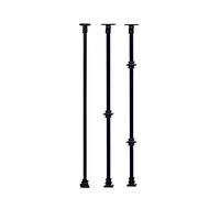 Set di 3 corrimano nero per scale - ringhiera regolabile in altezza, altezza 129,5 cm, mandrini di guardrail tagliabili per la sicurezza del sottotetto e della piattaforma, confezione da 4