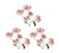 Set di 3 crisantemi artificiali con petali realistici e steli flessibili per tavoli da dessert, sfondi per eventi e decorazioni per interni (rosa)