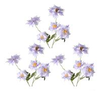 Set di 3 crisantemi artificiali con petali realistici e steli flessibili, per tavoli da dessert, sfondi per eventi e decorazioni per interni (viola)