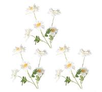 Set di 3 crisantemi artificiali con petali realistici e steli flessibili per tavoli da dessert, sfondi per eventi e decorazioni per interni (bianco)