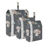 Set di 3 cubi da viaggio per valigie, carino koala diverse pose, organizer per vestiti, borse per coperte per armadio pieghevole grandi borse a chiusura lampo