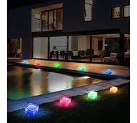 Set Di 3 Cubi Di Vetro Decorativi LED Solari IP44 Per Esterni Party Big Light