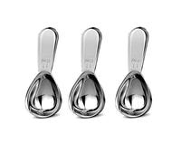 Set di 3 cucchiaini da caffè in acciaio inox con manici corti, misurino per caffè, tè sfuso, zucchero o farina (15 ml corto)