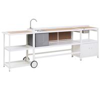 Set di 3 cucina da esterno in alluminio mobile portaoggetti isola lavello e secc