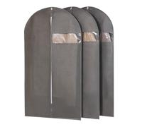 Set di 3 Custodie per Abiti per Appendere, Copriabiti Antipolvere, con Finestra Trasparente, Antipolvere e Traspirante(Gray,60x80cm/24x31in)