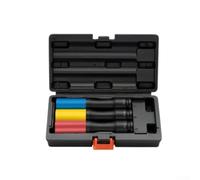 Set di 3 dadi da 1/2 per bussole a percussione, design a parete sottile con manicotti rimovibili, 17 mm, 19 mm, 21 mm, estesi in acciaio cromato, per la manutenzione delle ruote dell'auto (A)