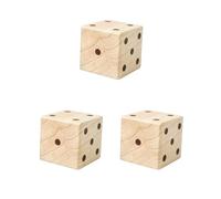 Set di 3 dadi grandi da giardino in legno, 7 cm, bordo liscio, leggeri, per cortile, bambini, famiglia, L, 1 pezzo