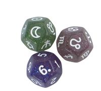 Set di 3 dadi per oroscopi scintillanti a 12 facce per costellazioni Fortune Racconti e tavoli Gioco Tre Colori Glitter Divinazione Dadi